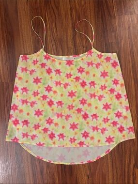 Millau/LF Starburst Satin-feel Tank/Cami — Neon Pink, Yellow, and Green Size M